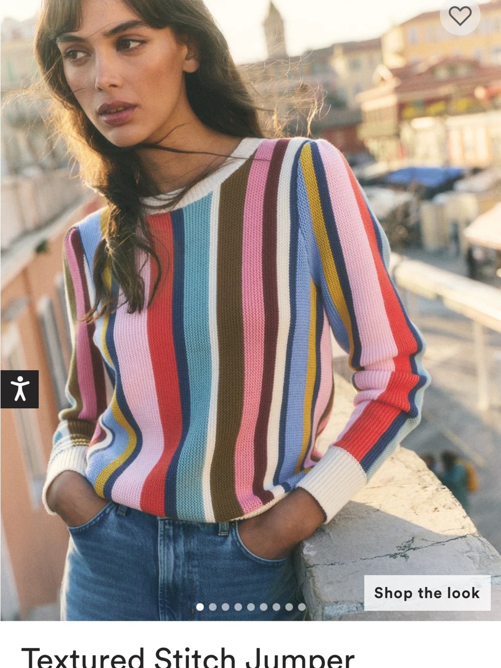 Unique Striped Multicolor Crewneck Boden Sweater - Women